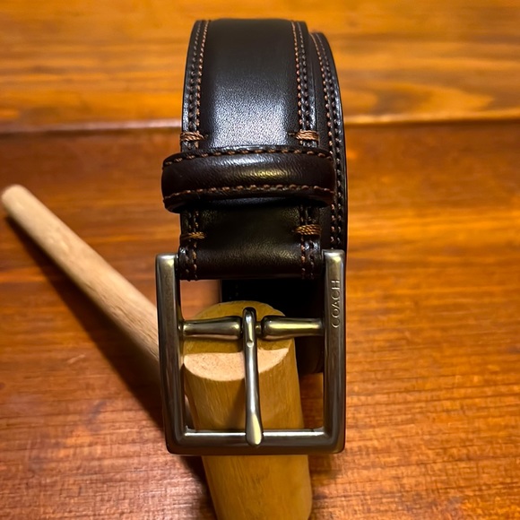 Coach Dark Brown Leather Belt (Men’s 38) - Picture 2 of 7
